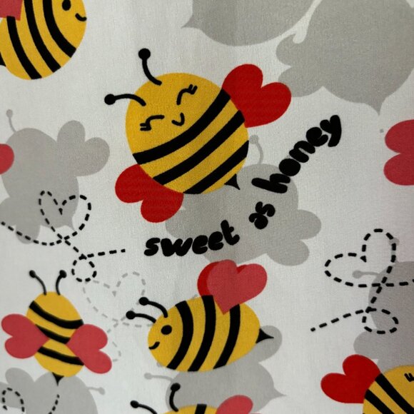 SCRUB JOY Performance V-Neck Medical Top Scrub BUMBLE BEE SWEET AS HONEY SIZE 2X - Picture 9 of 11